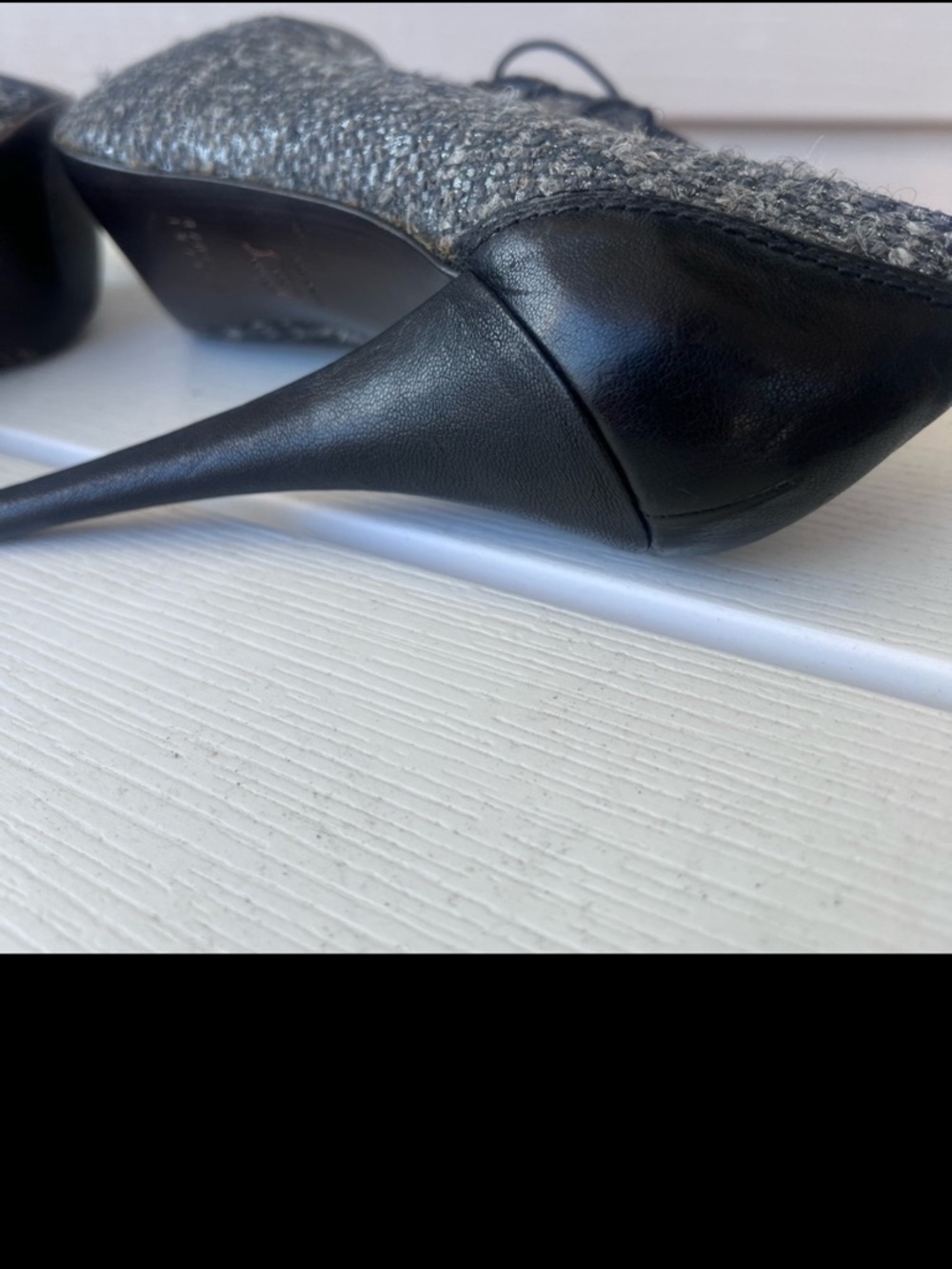 Stuart Weitzman Tweed Lace Up Heels Bootie Oxford Cap Toe Stiletto Size 8 - Picture 11 of 15